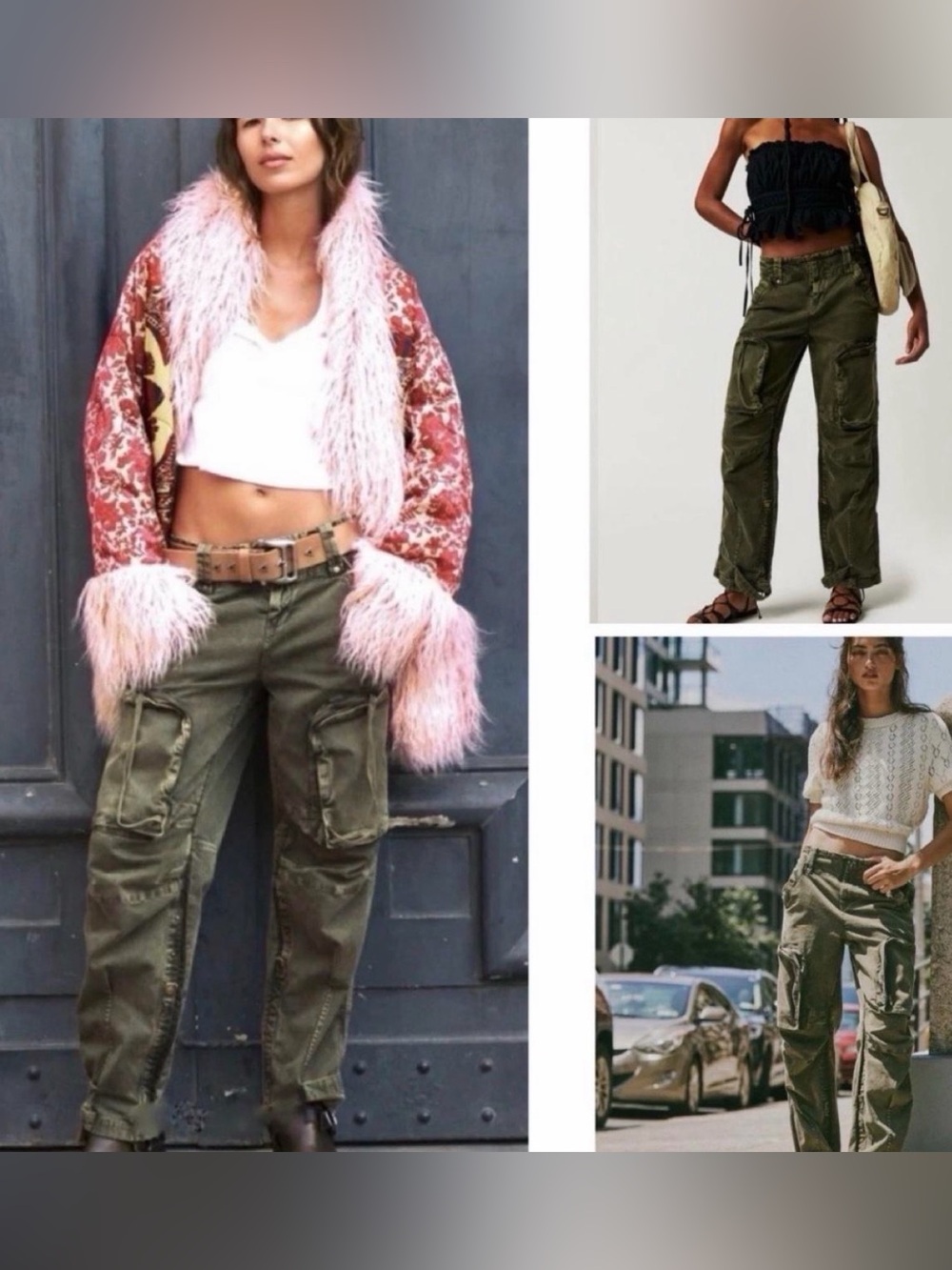 We The Free Olive Green Cargo straight Leg Pants - Women's
